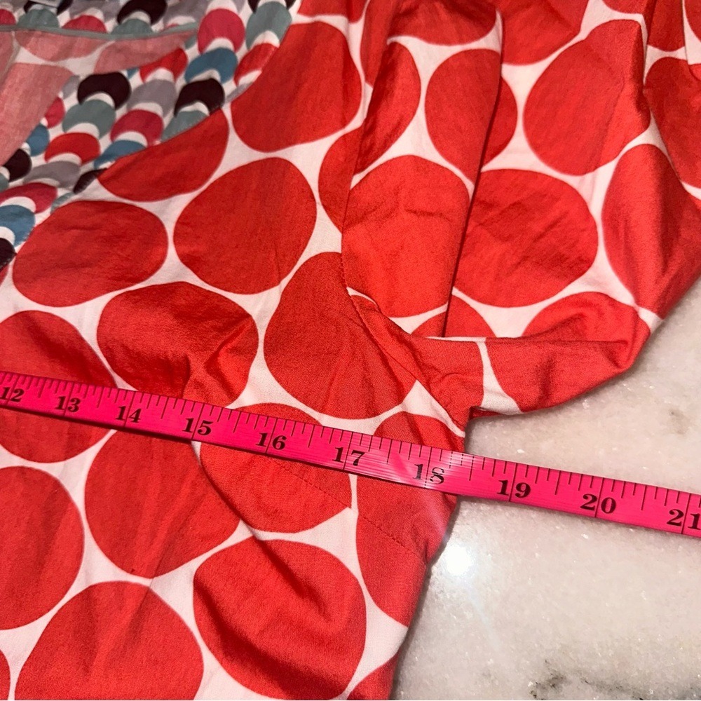 Boden‎ Size 6 Red Orange Mixed Pattern Polka Dot Women's Top Tunic - Picture 9 of 10